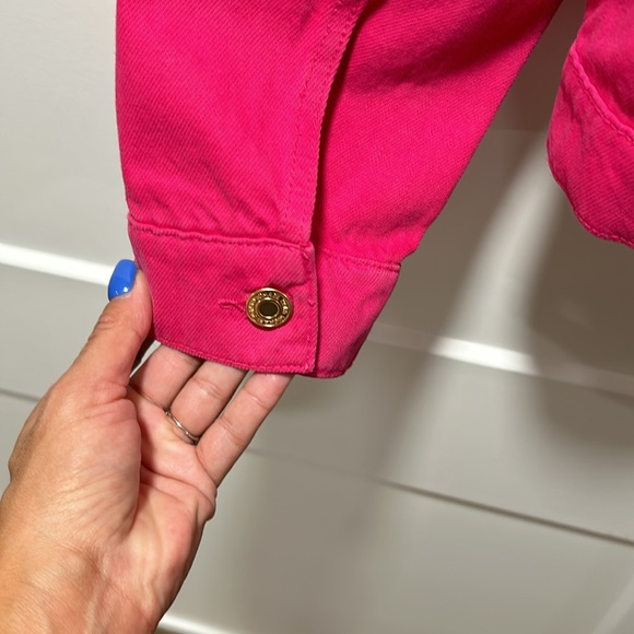 Michael Kors pink denim jacket excellent condition size Large - Picture 4 of 6